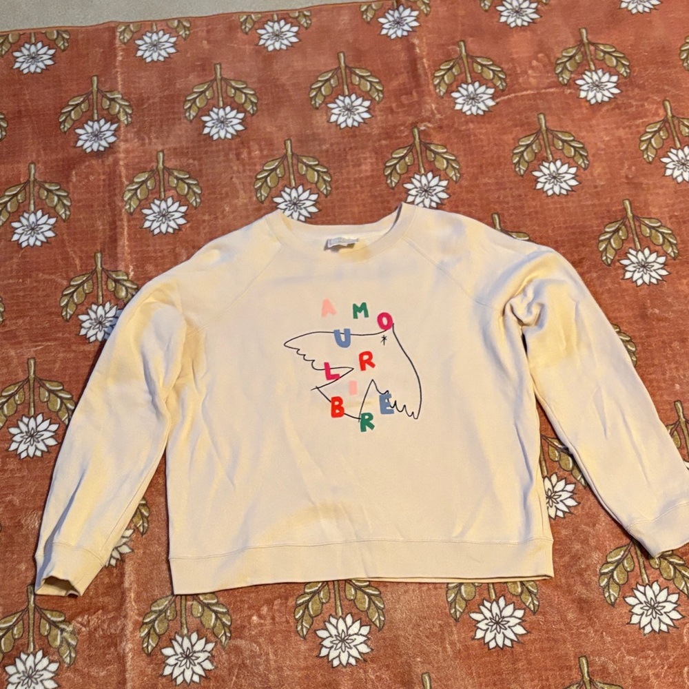 Sezane x PANGEA Medium Cream Graphic Sweatshirt